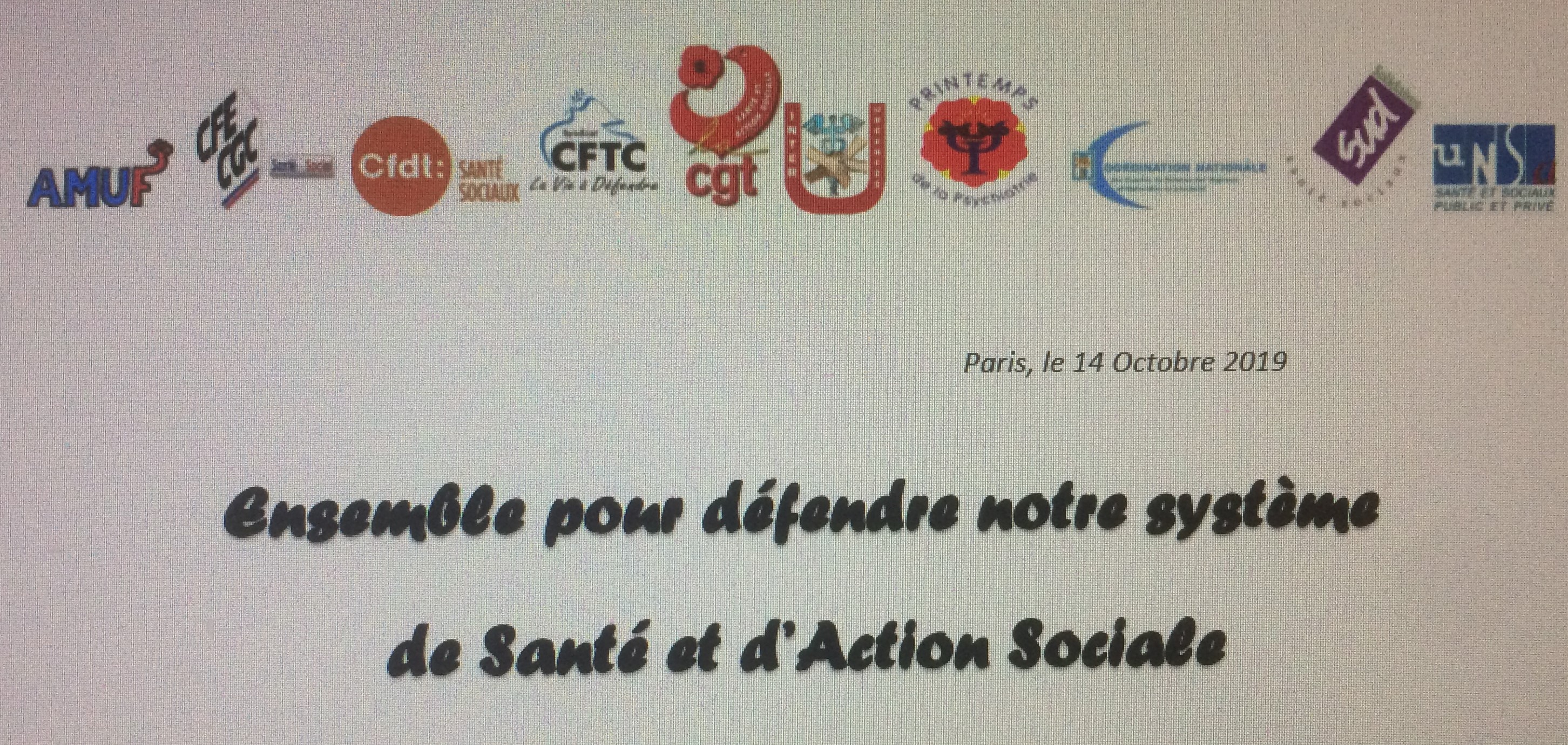 Ensemble pour défendre notre système de Santé et d’Action Sociale
