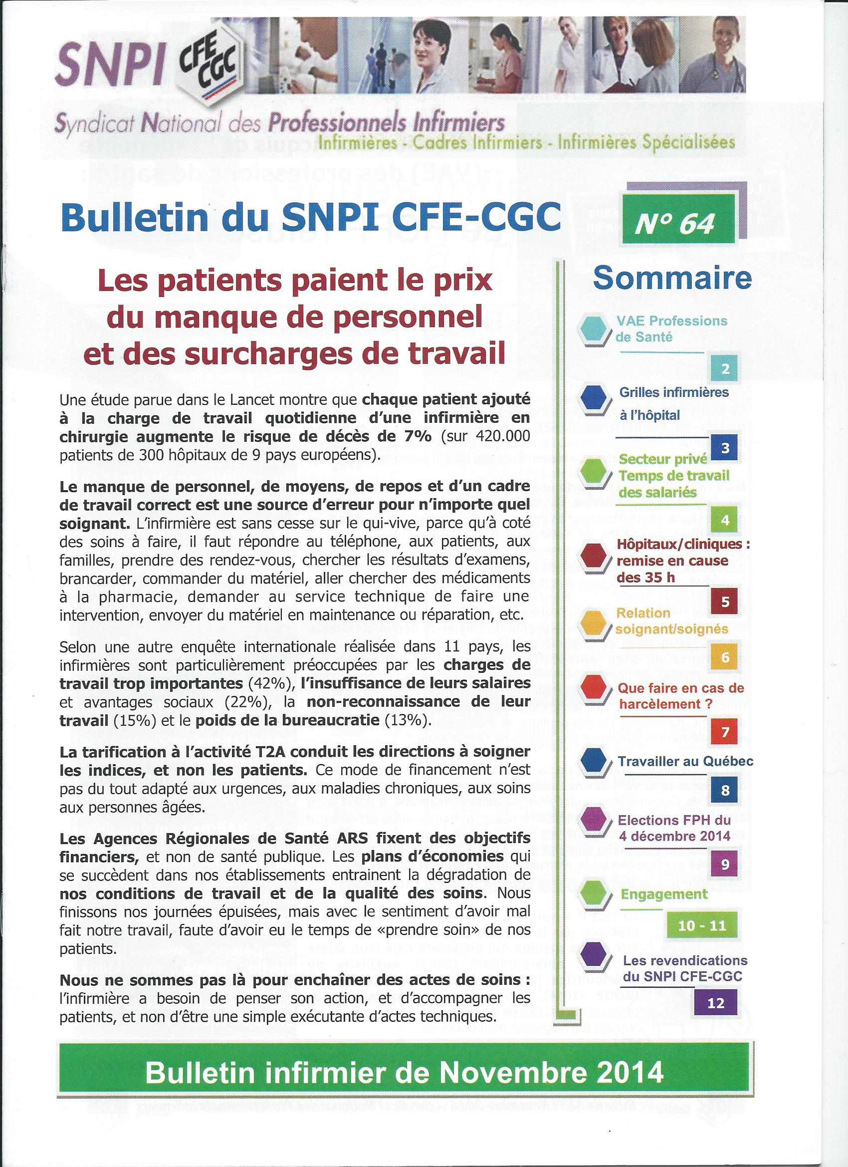 bulletin infirmier novembre 2014