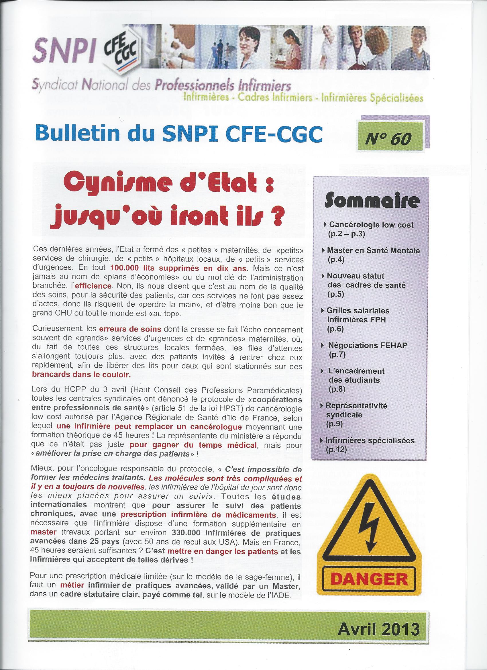 bulletin infirmier
