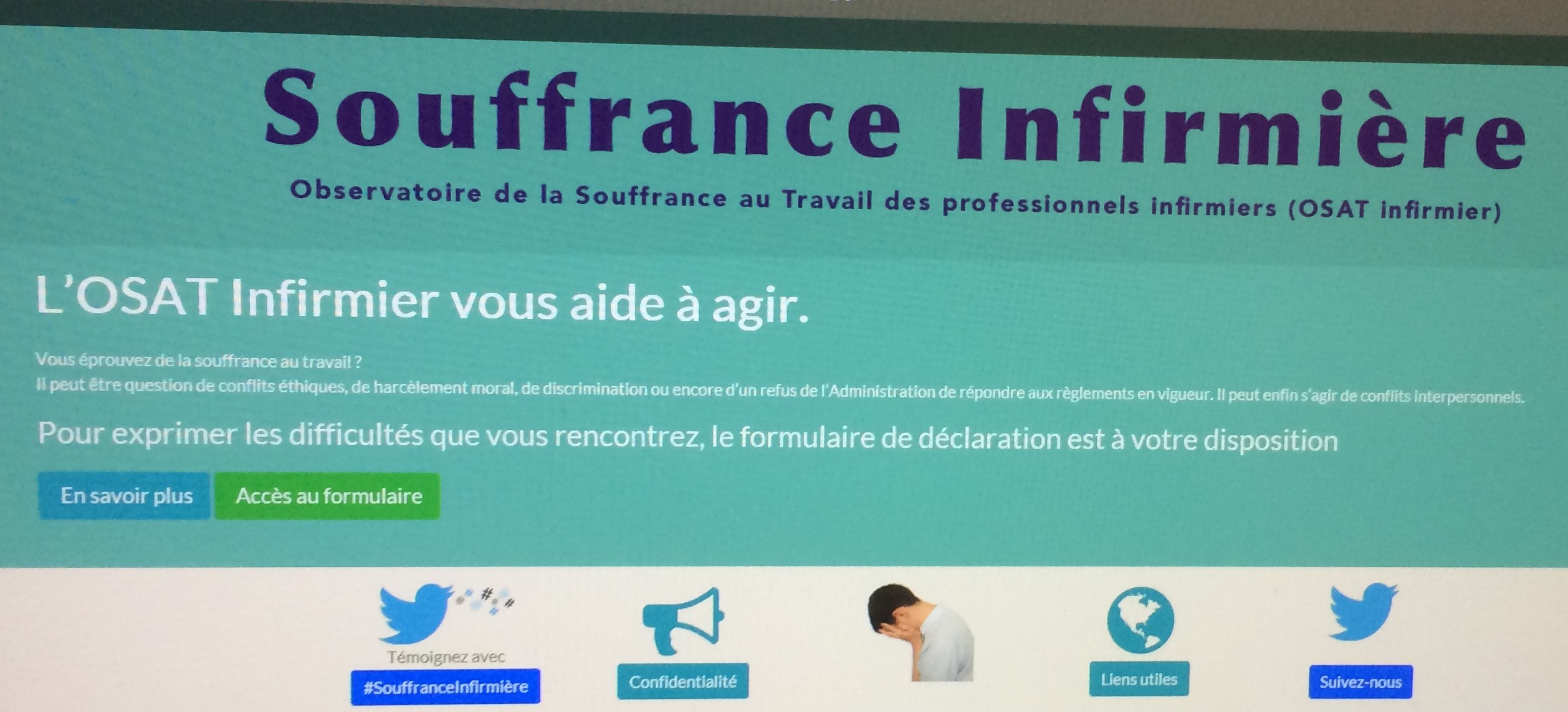 souffrance infirmiere Observatoire de la souffrance au travail (OSAT infirmier)