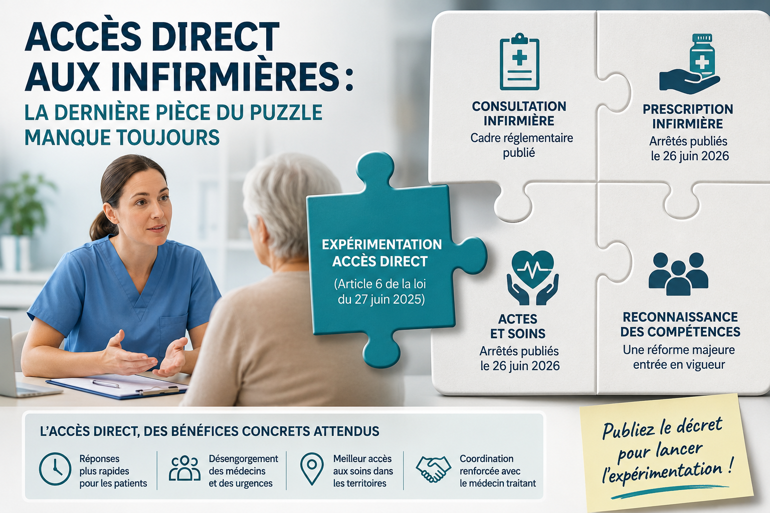 Accès direct aux infirmières&nbsp;: la dernière pièce du puzzle manque toujours 