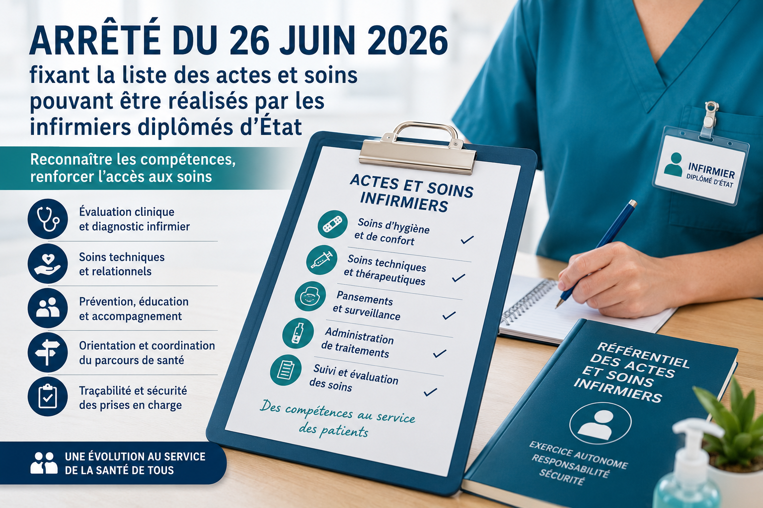 Arrêté actes et soins infirmiers (26 juin 2026)