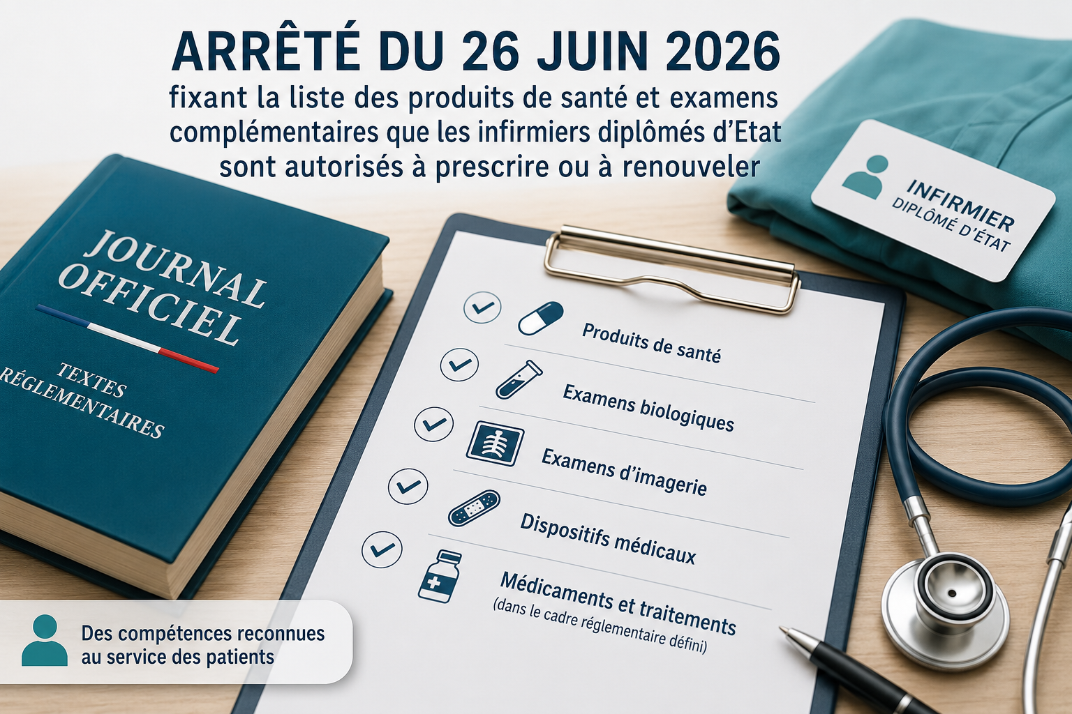 Arrêté prescription infirmière (26 juin 2026) 