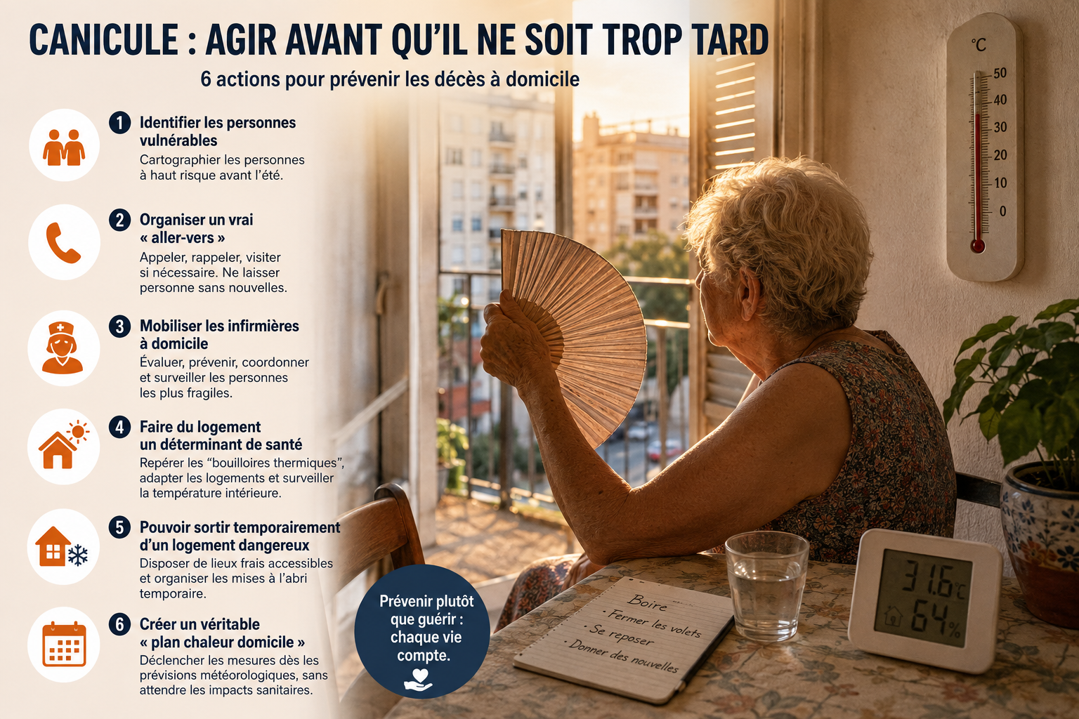 Canicule&nbsp;: combien de décès à domicile pourrons-nous éviter demain&nbsp;?