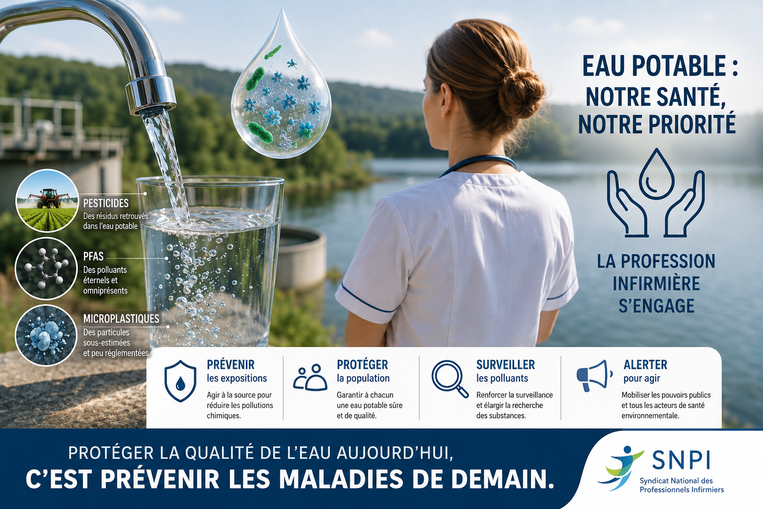 Eau potable, pesticides, PFAS&nbsp;: le syndicat infirmier s’inquiète pour la santé des patients