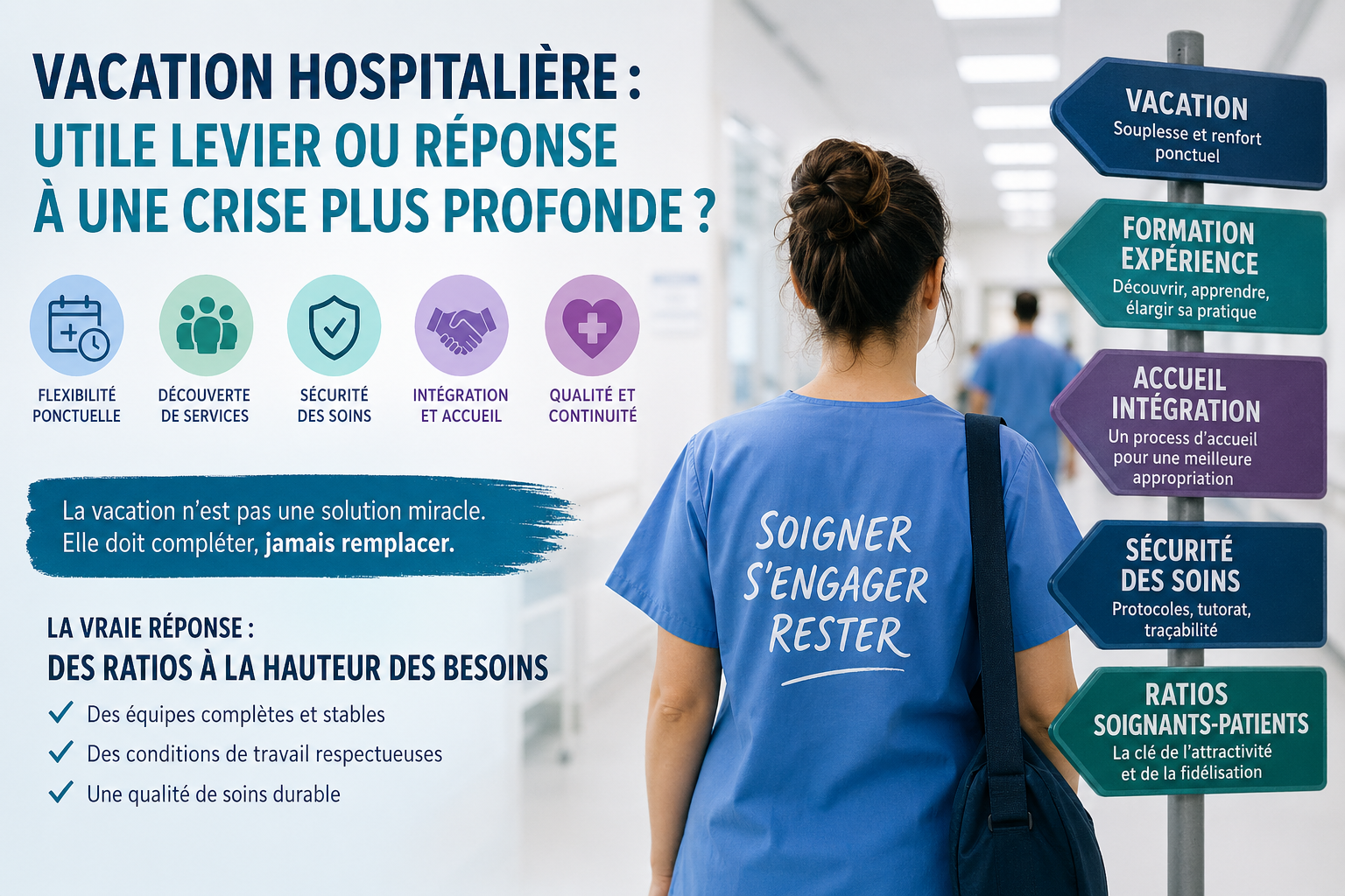Vacation hospitalière&nbsp;: solution agile en attente des ratios infirmiers&nbsp;? 